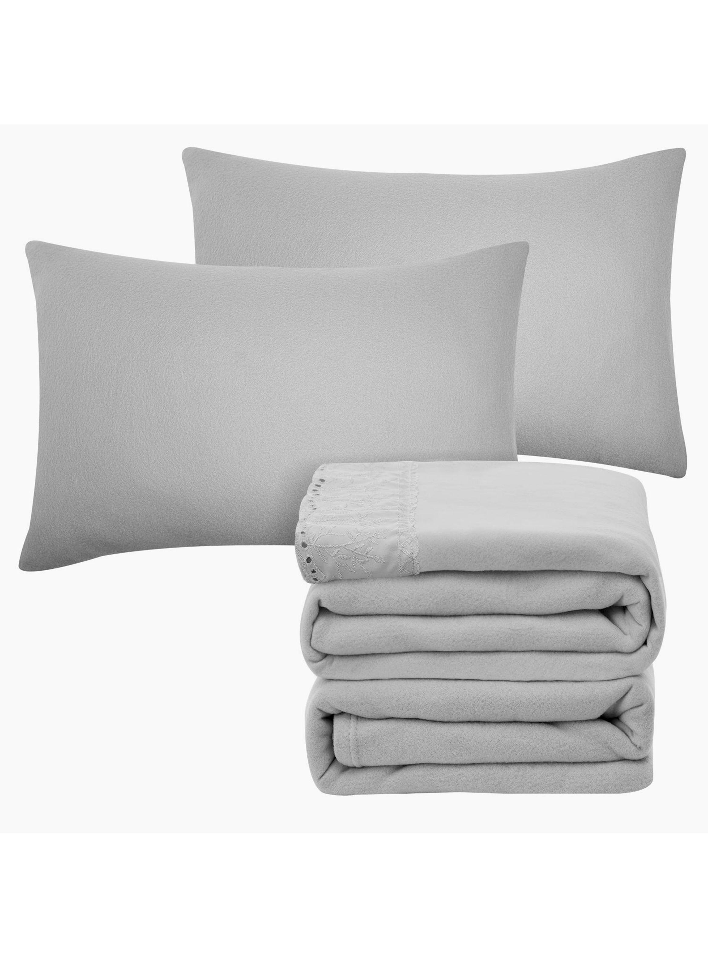 SABANA ANDES POLAR BRODERIE GRIS 2 PLAZAS-2