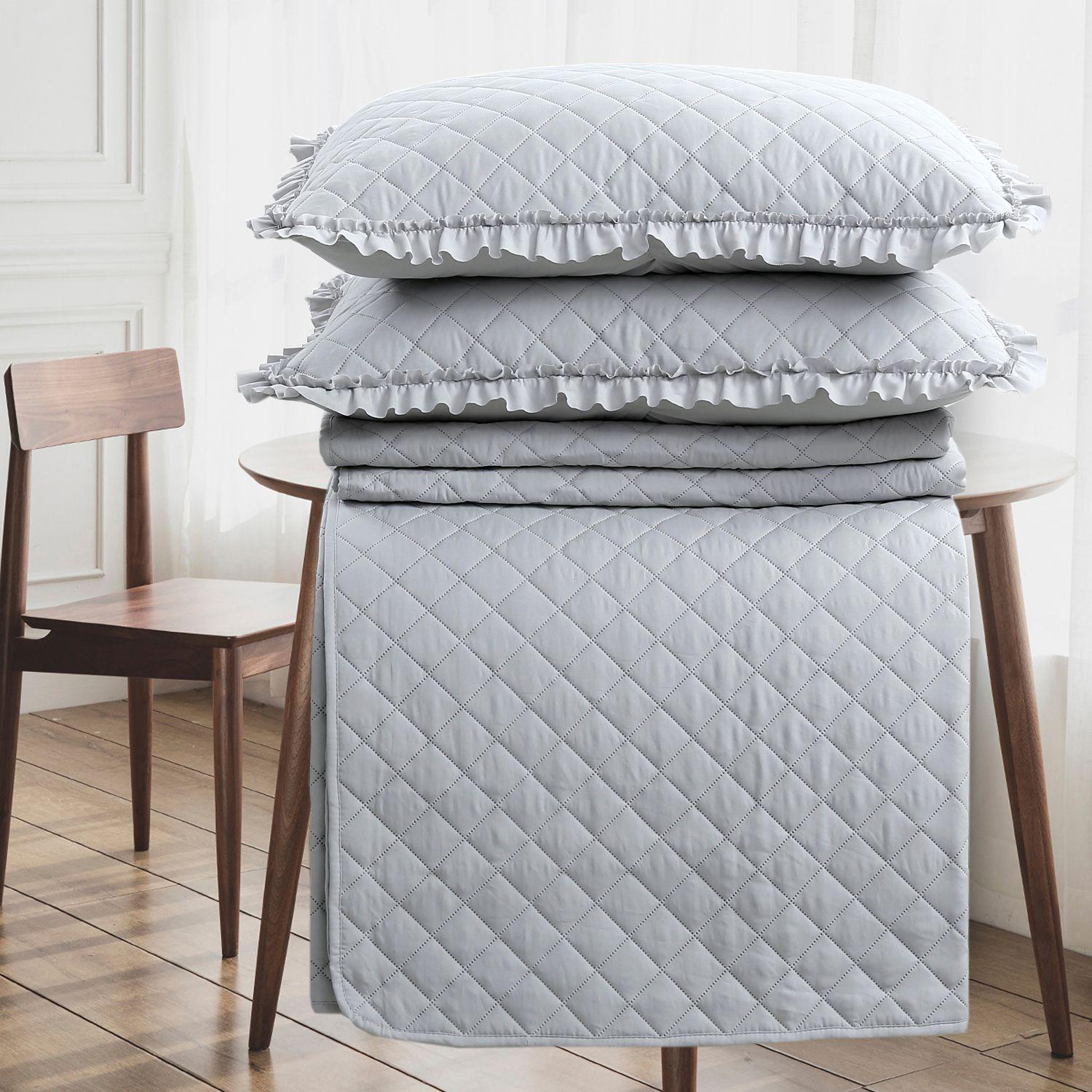 QUILT ROMANTIC KING GRIS-1