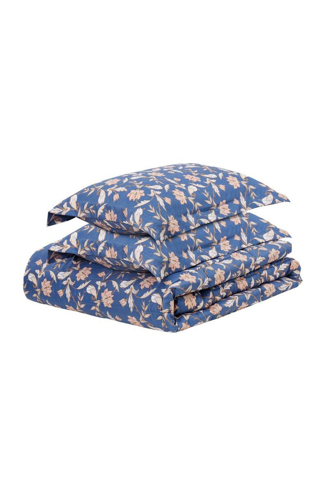 PLUMON ANDES ESTAMPADO FLOR AZUL 26 2 PLAZAS-3