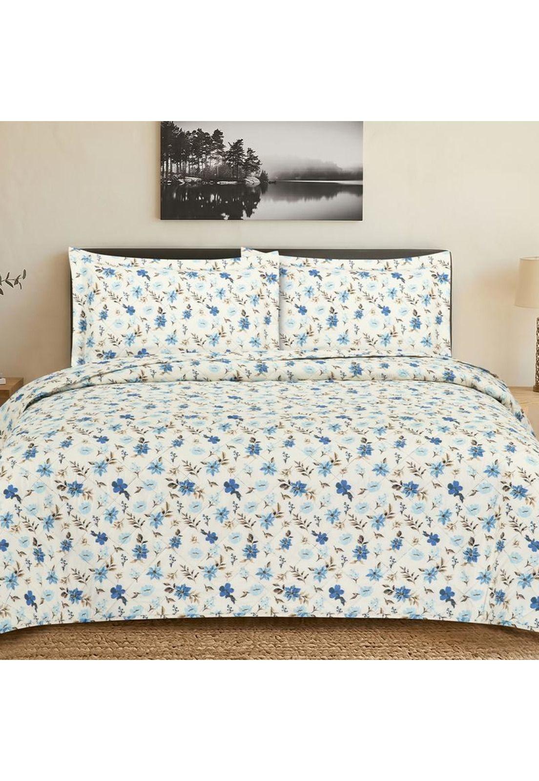QUILT ANDES ESTAMPADO FLOR AZUL 2 PL-0
