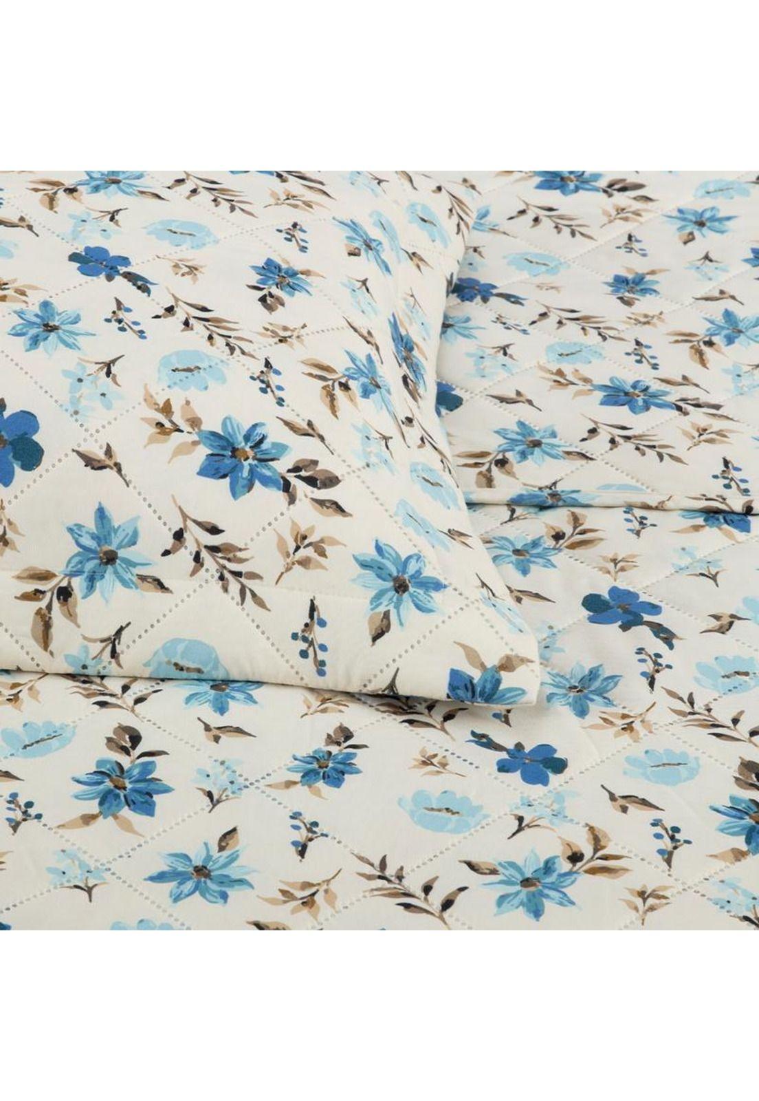 QUILT ANDES ESTAMPADO FLOR AZUL 2 PL-3