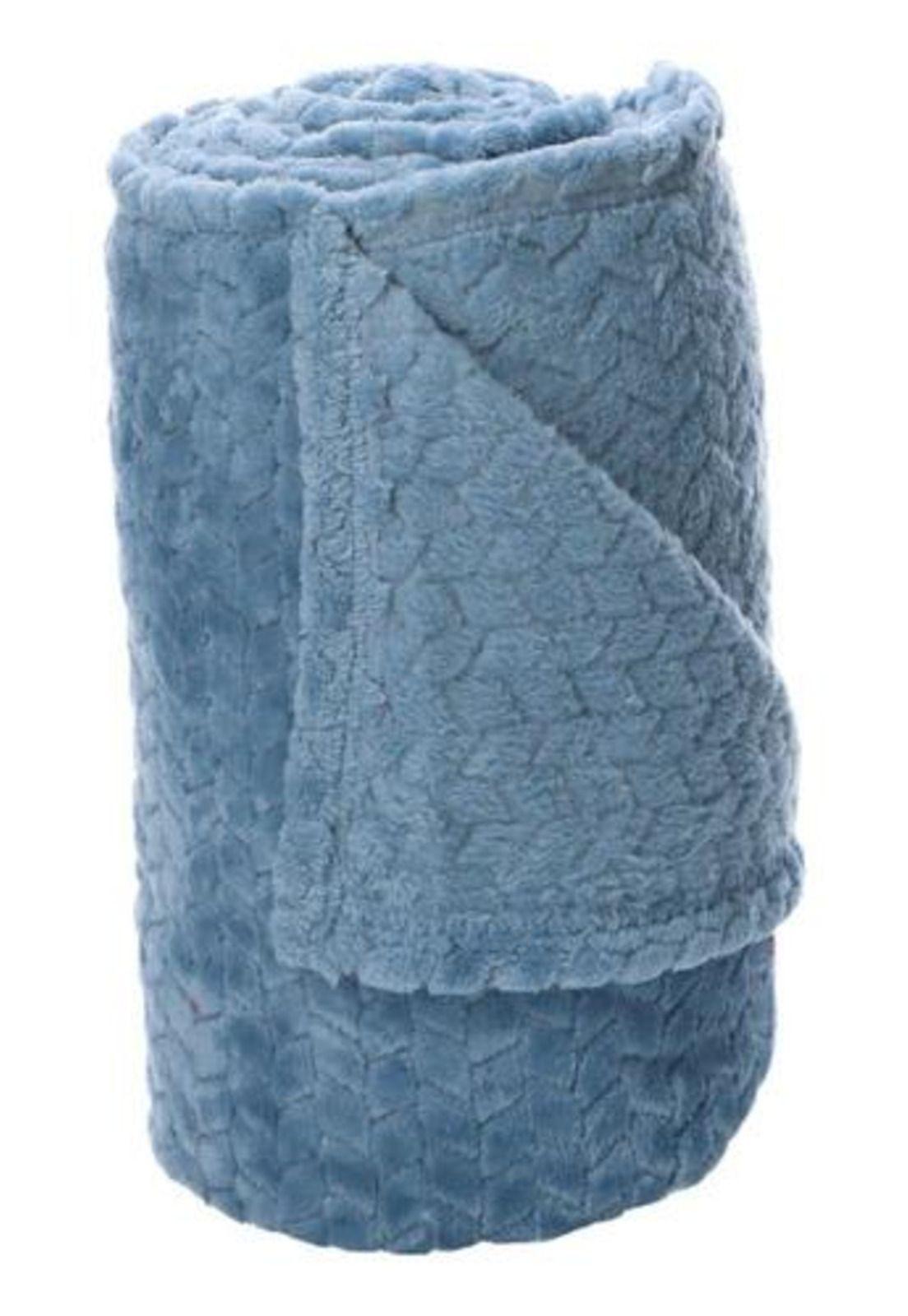 FRAZADA ANDES JACQUARD FLANNEL AZUL 2 PLAZA-1