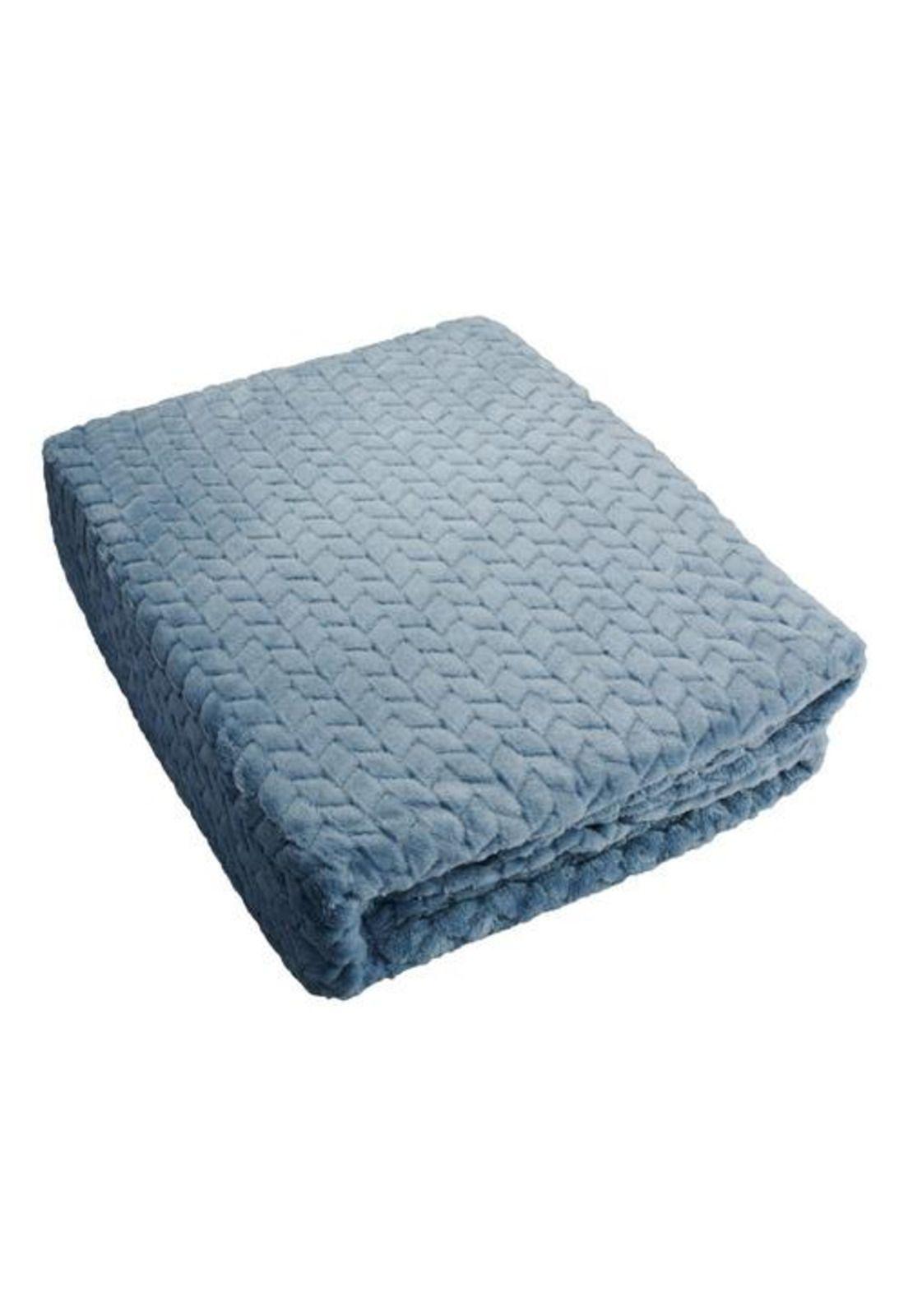 FRAZADA ANDES JACQUARD FLANNEL AZUL 2 PLAZA-2