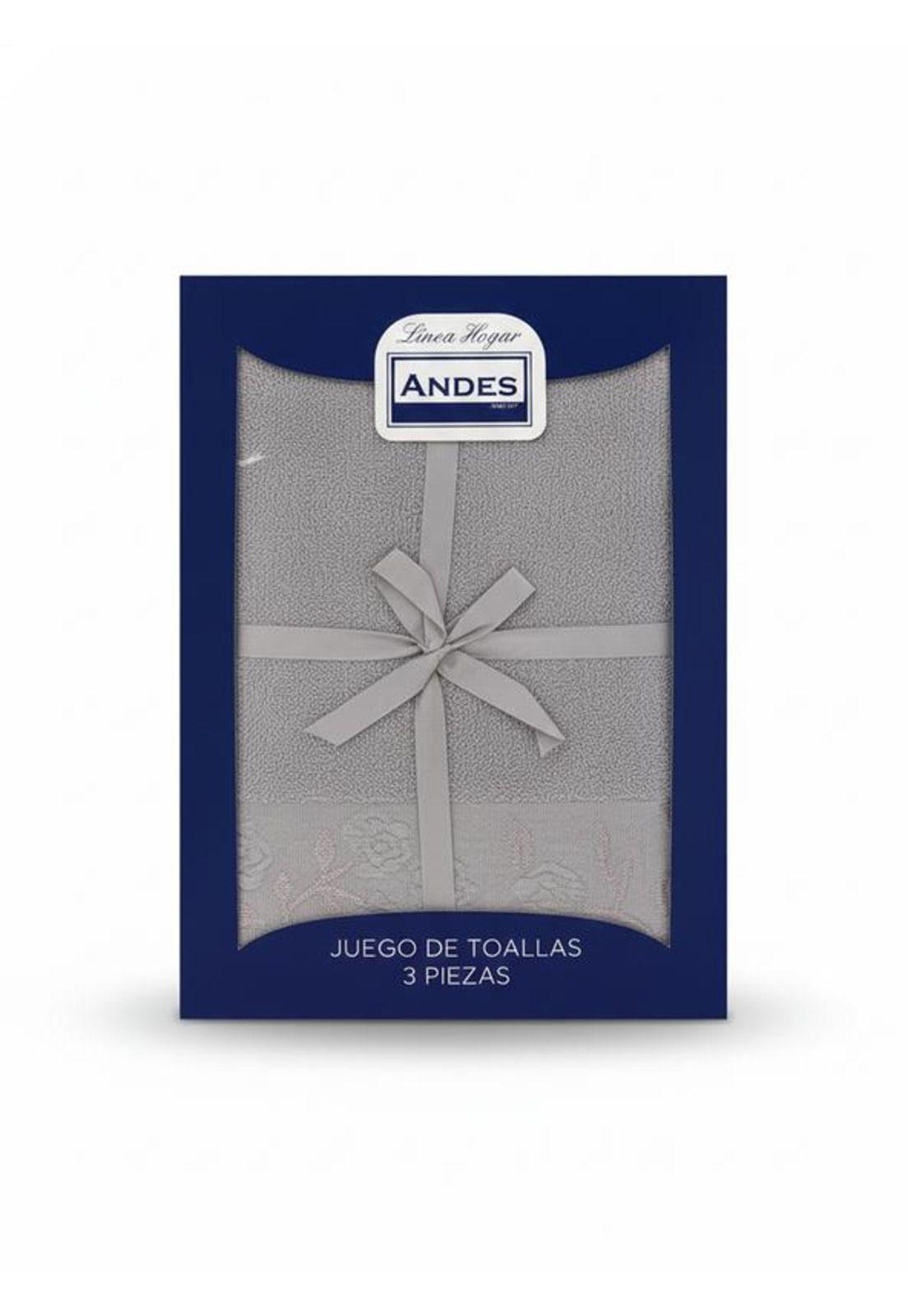 JUEGO TOALLA ANDES 3 PIEZAS ROSAS GRIS-2