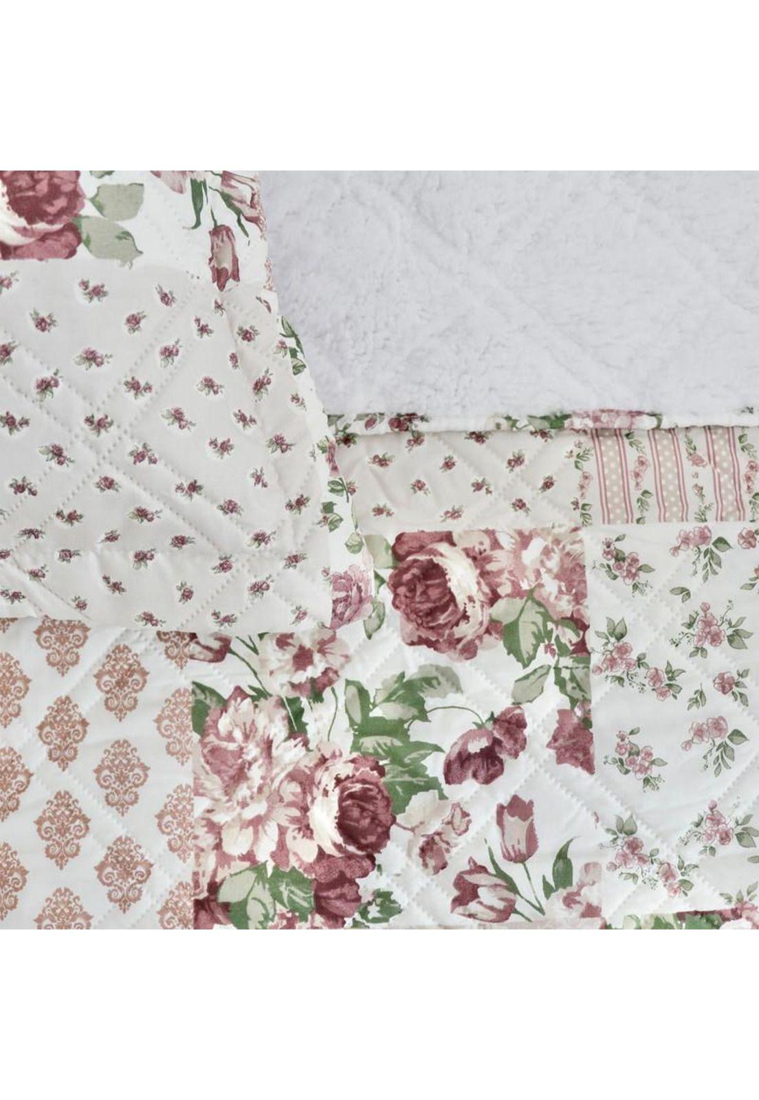 QUILT ANDES SHERPA ESTAMPADO PATCHWORK ROSA 2 PL-2