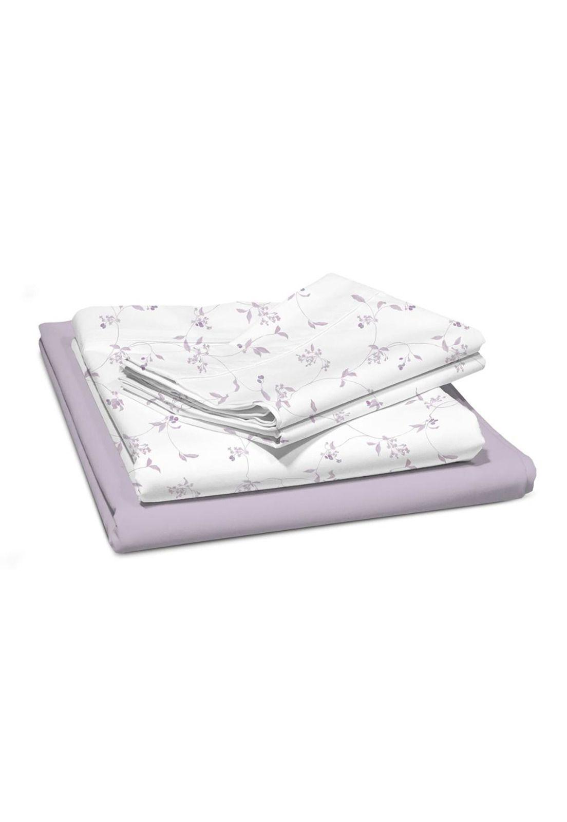 Sabanas Andes 180 Hilos Estampada Enredadera Lila-2