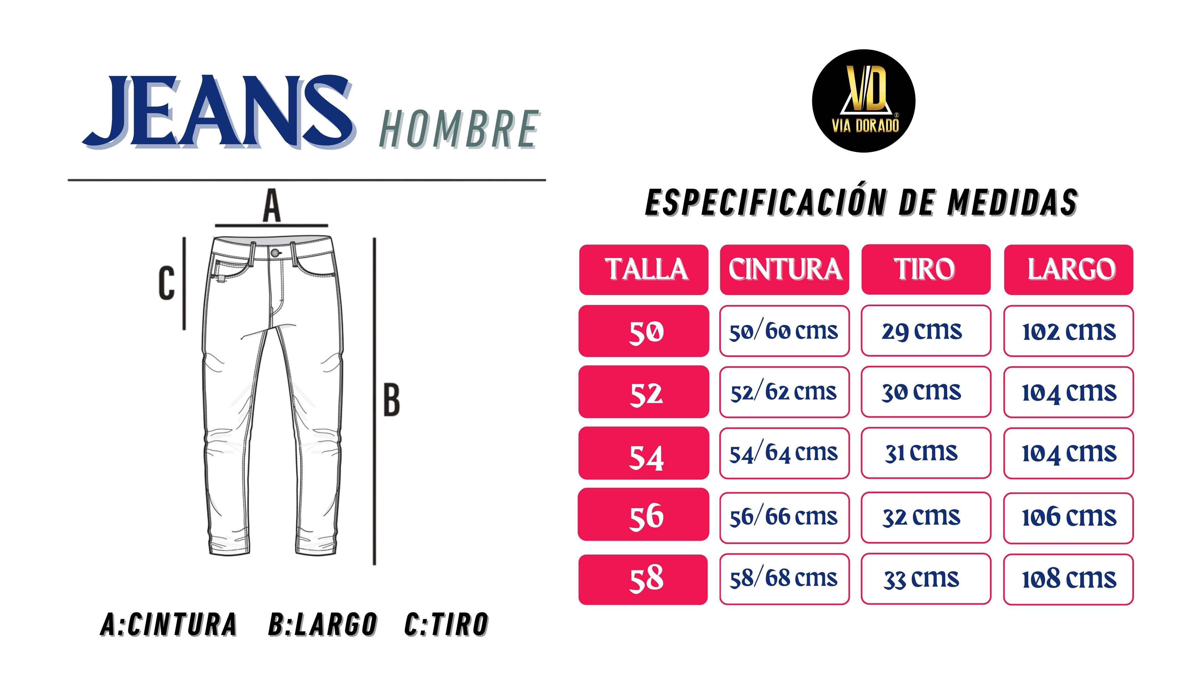 Jeans Rasgado Talla Grande Hombre Plus Size Via Dorado-3