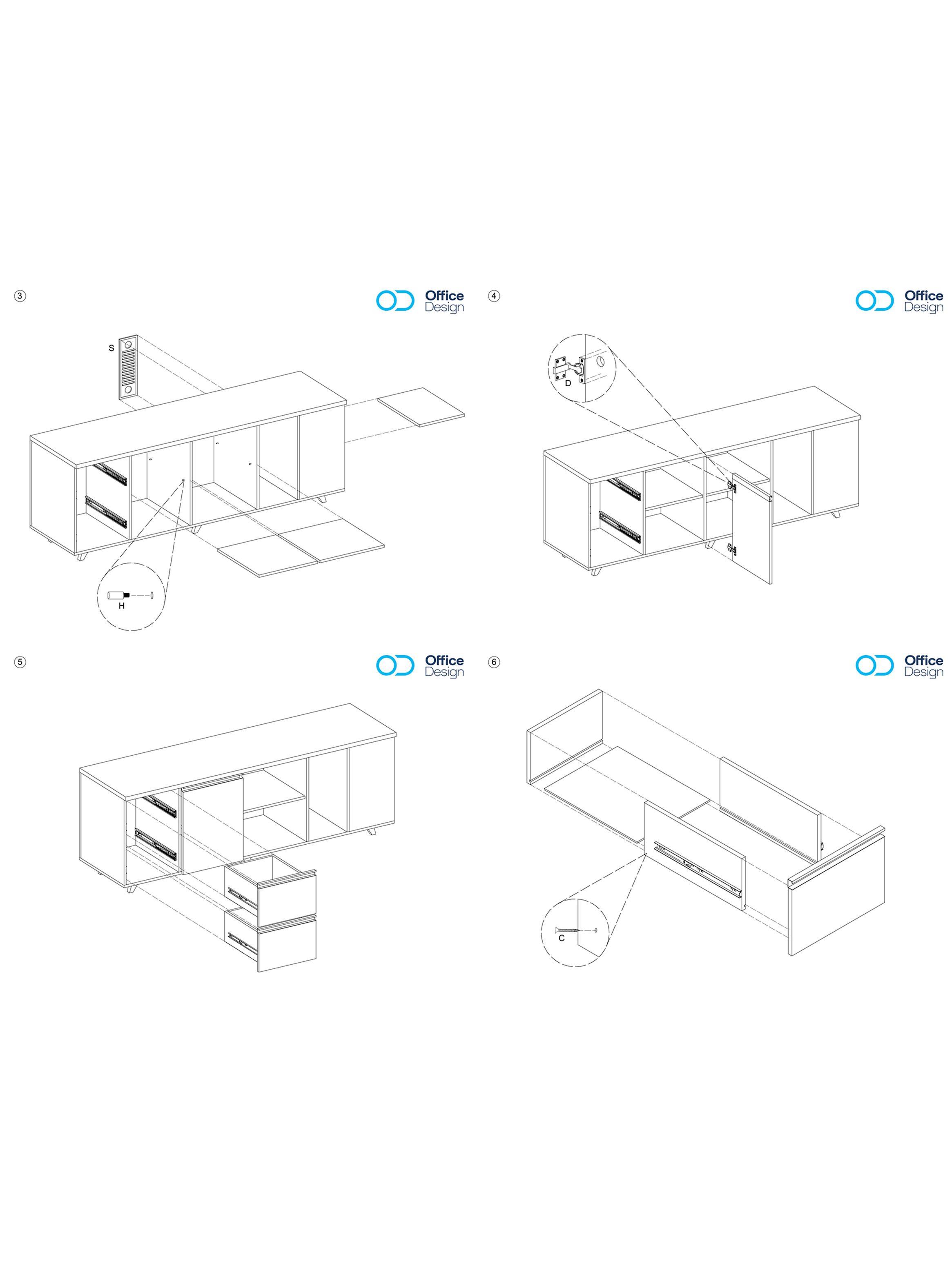 Escritorio ejecutivo Premium 1 persona - Mueble lateral izquierdo-2
