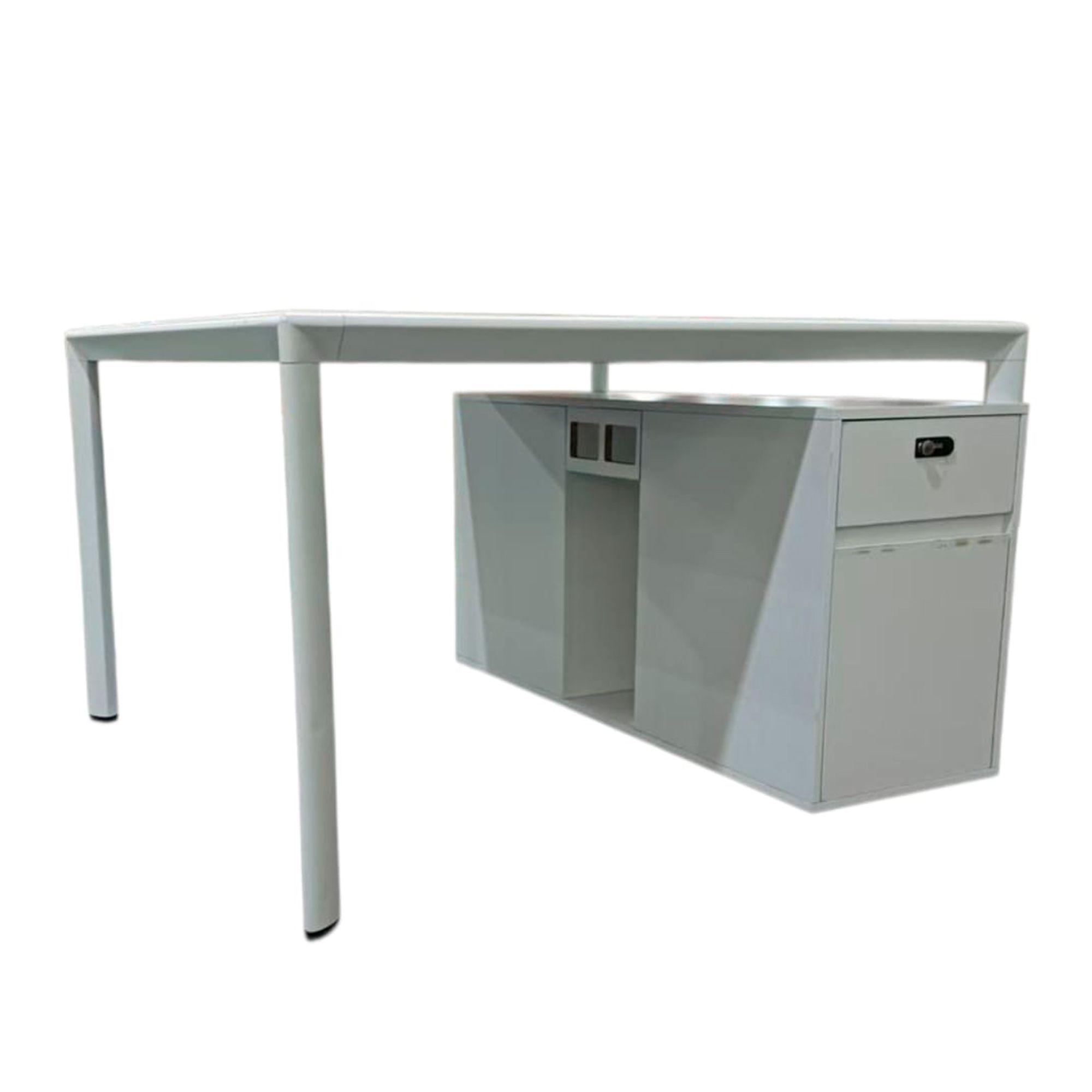 Bench 2 Puestos Escritorio Premium con mueble lateral 120x120x75-2