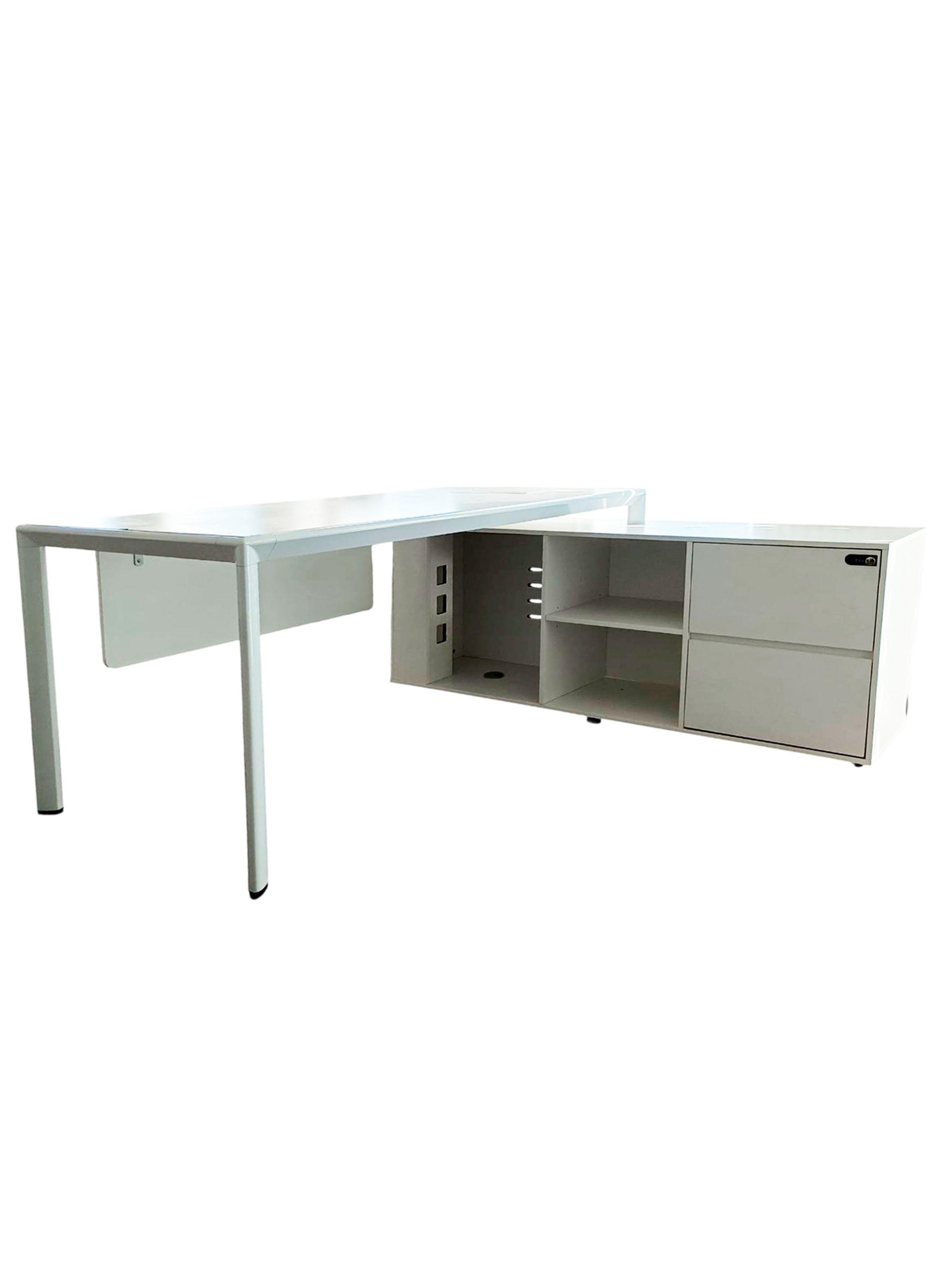 Escritorio Ejecutivo con mueble lateral 1 Persona 160x160cm-0