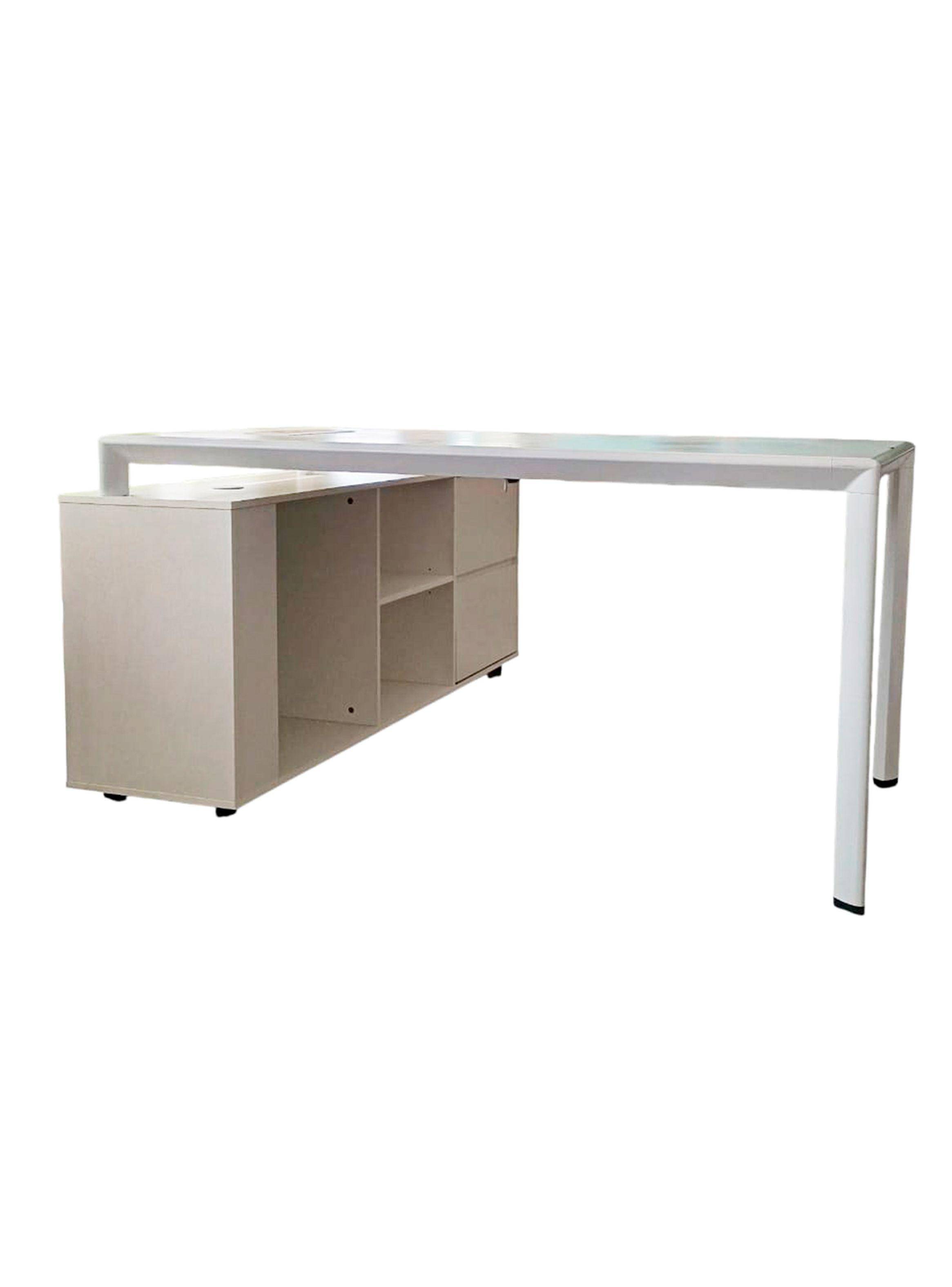 Escritorio Ejecutivo con mueble lateral 1 Persona 160x160cm-1