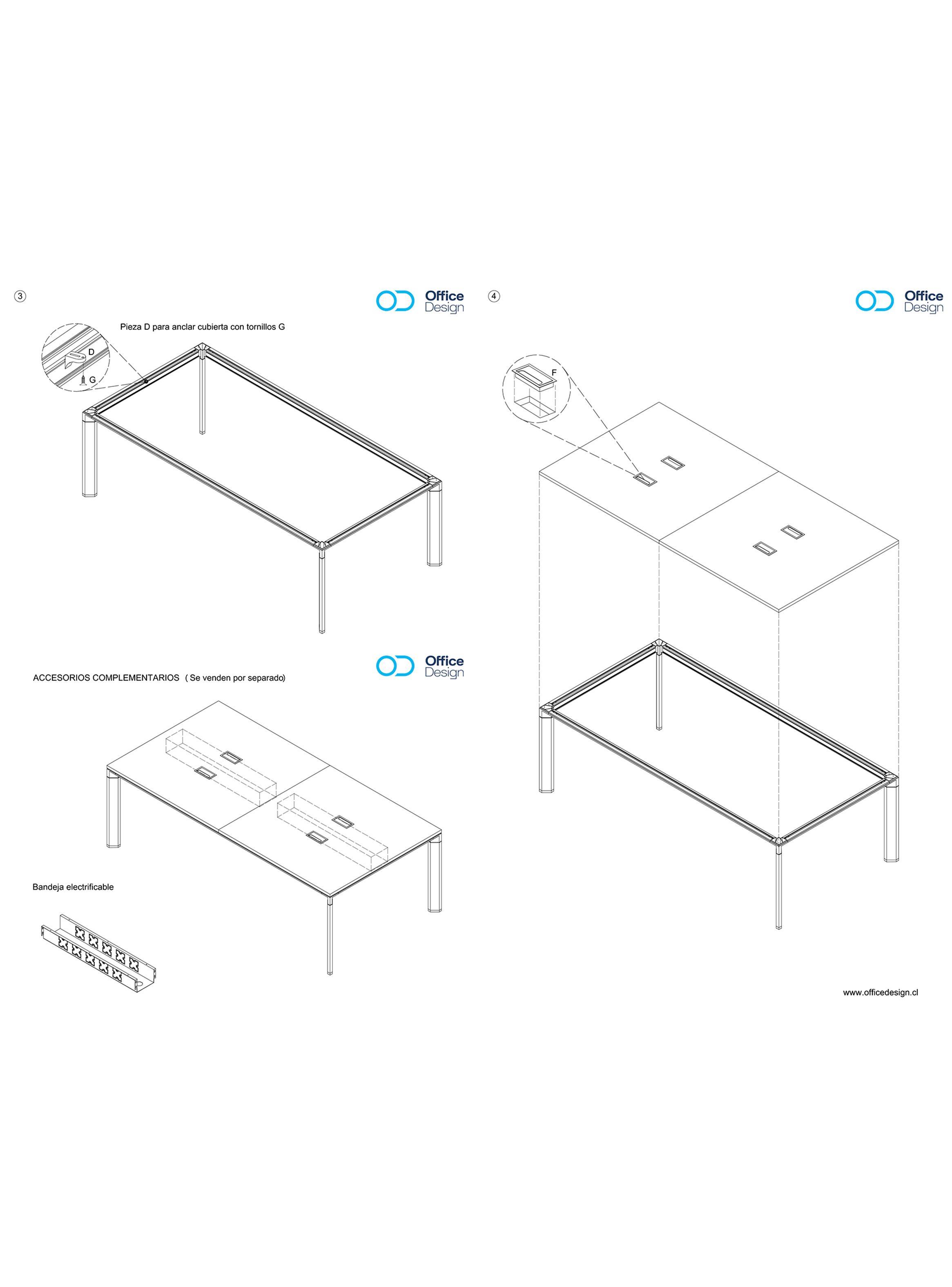 Bench Mesa de reunión viga larga 240x120x75cm - Modelo Premium-2