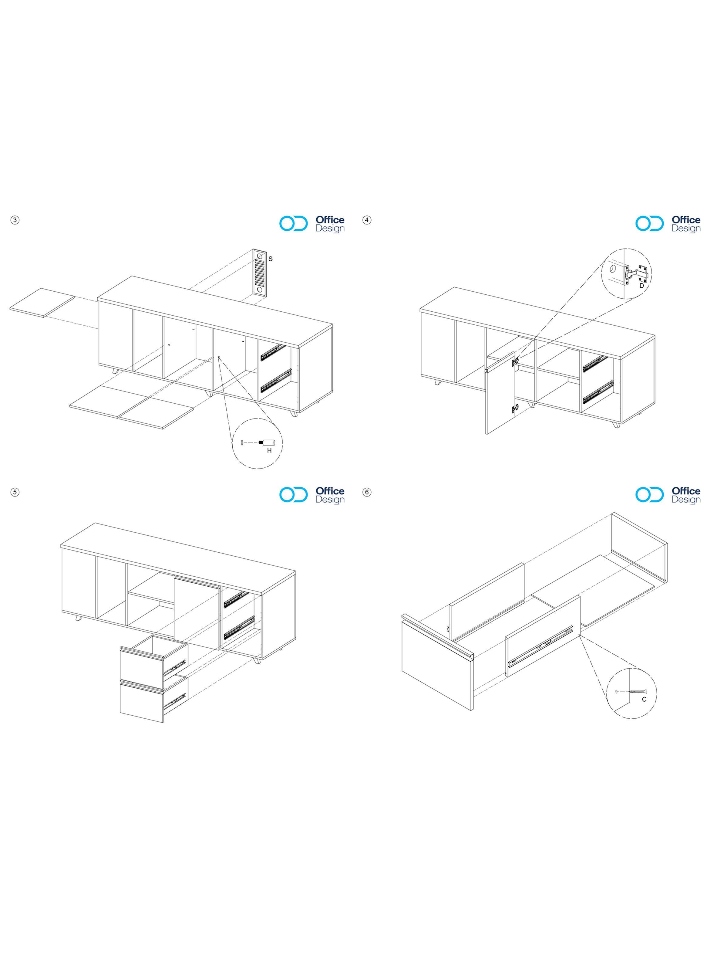 Escritorio ejecutivo Premium 1 persona - Mueble lateral derecho-3
