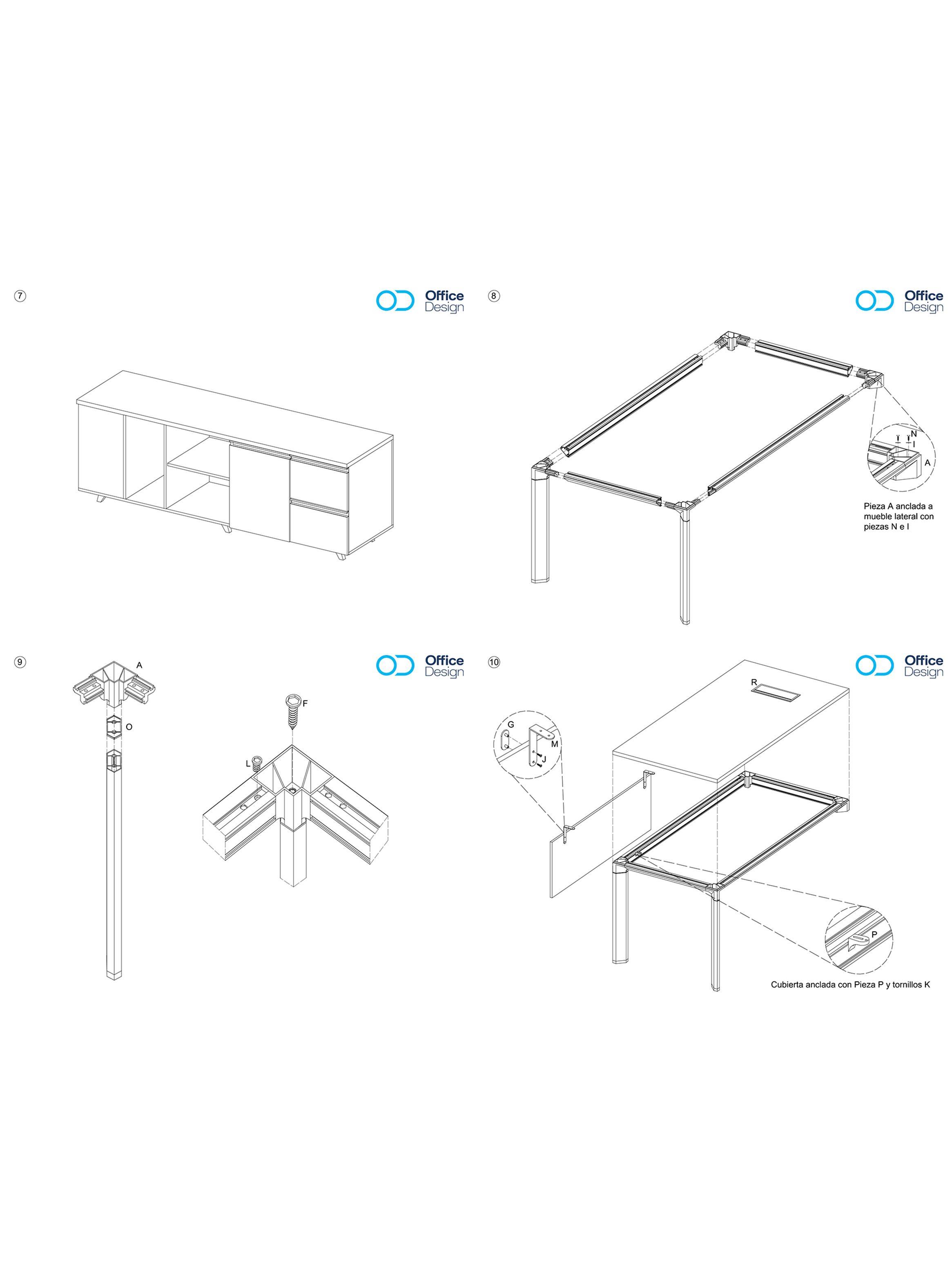 Escritorio ejecutivo Premium 1 persona - Mueble lateral derecho-4
