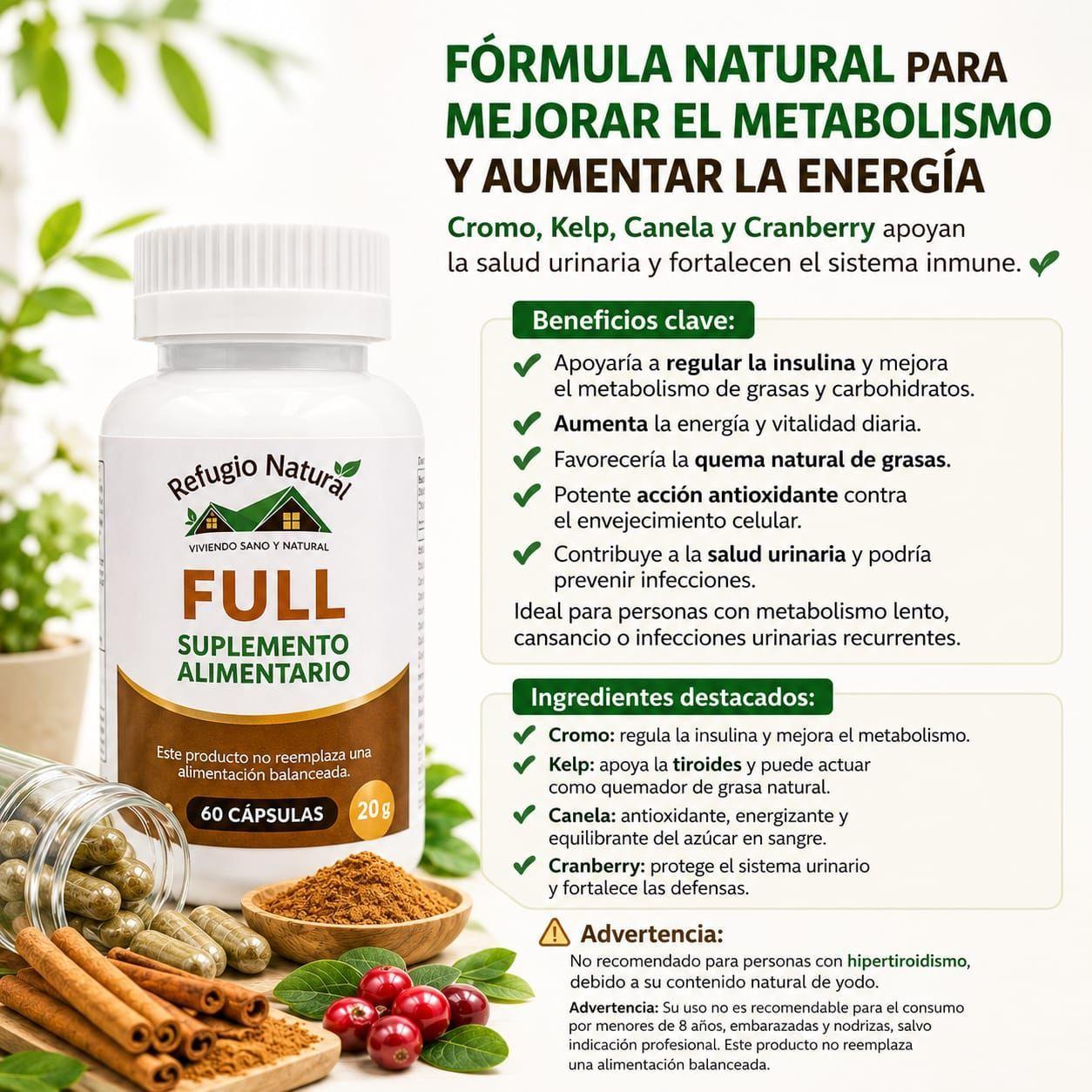 Full 60 capsulas Formula natural para mejorar el metabolismo y aumentar la energ a-2