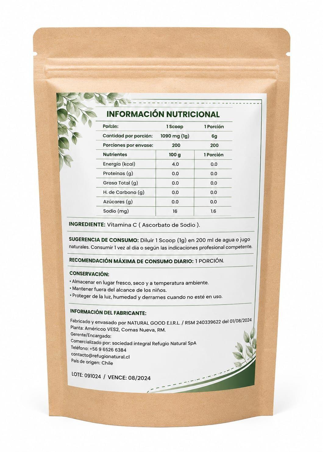 Vitamina c no acida 200 grs-1
