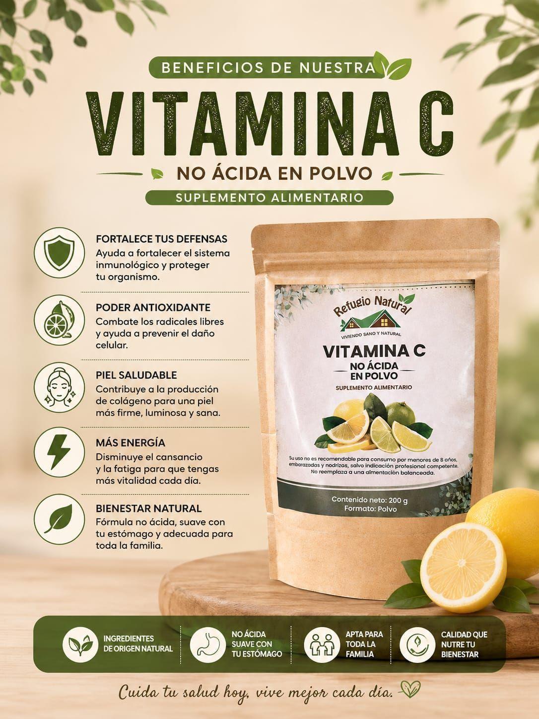 Vitamina c no acida 200 grs-1