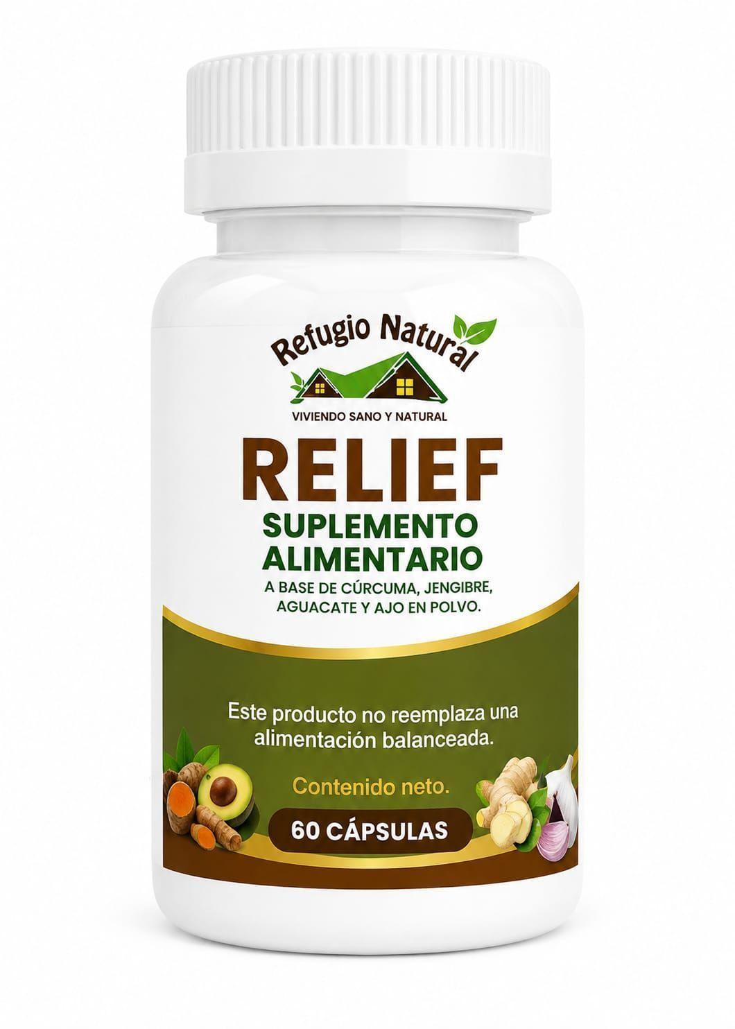Relief 60 capsulas Alivio natural para la inflamaci n intestinal acidez y malestares g stricos-0