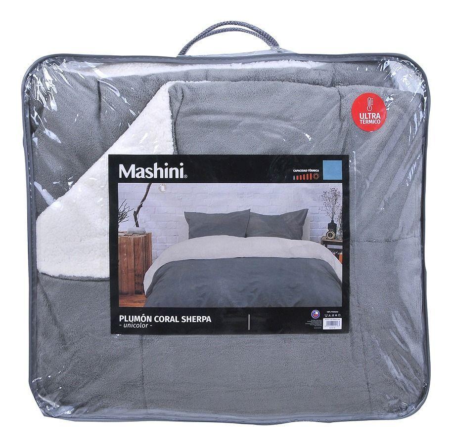 Plumón Coral Sherpa 2 Plazas Gris-2