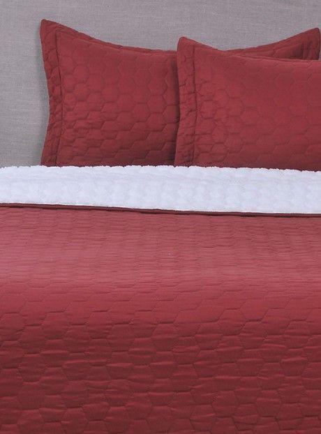 Quilt sherpa 2 plazas burdeo-2