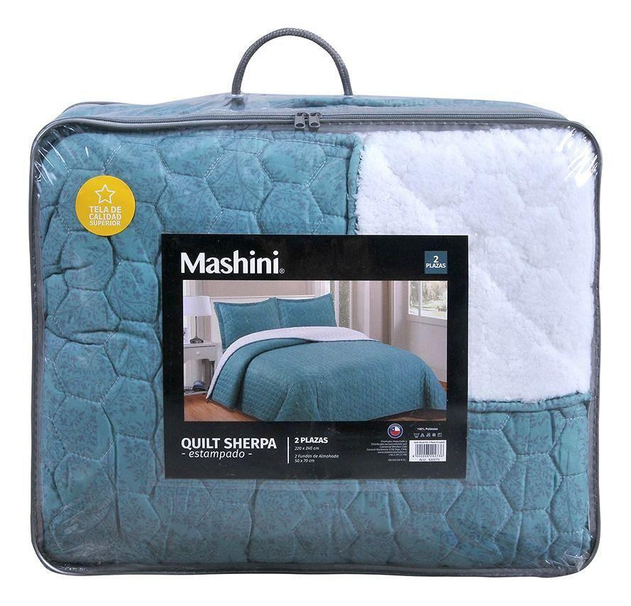 Quilt sherpa estampado  2 plazas -3