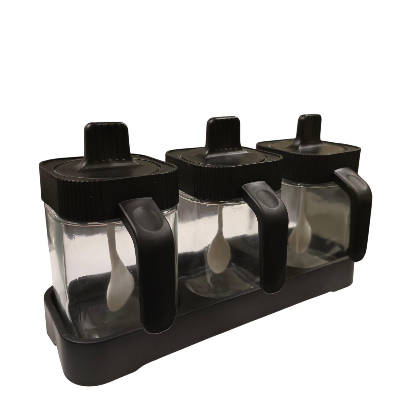 Set Organizador De Condimentos 3 Frascos 400ml Con Cucharillas-3