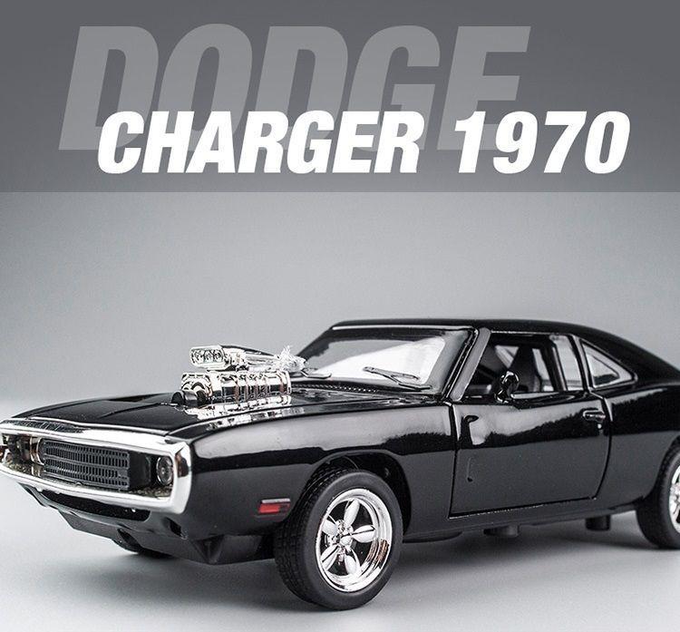 Vehículo de colección Dodge Charger 1970 FF auto color negro-3