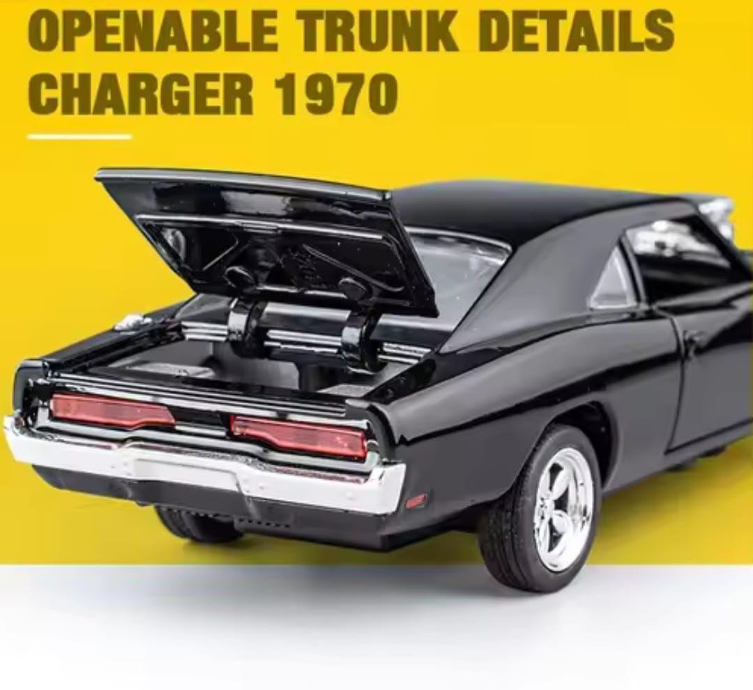 Vehículo de colección Dodge Charger 1970 FF auto color negro-6