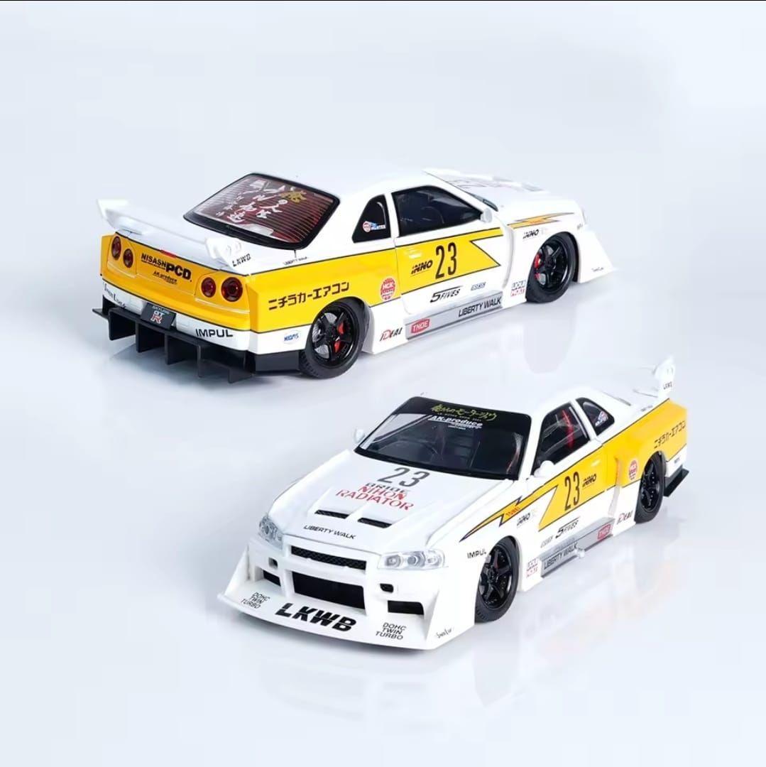 Nissan Skyline GTR R34 blanco autom vil de colecci n escala 1 24-0
