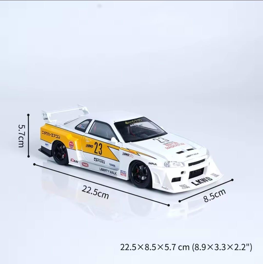 Nissan Skyline GTR R34 blanco autom vil de colecci n escala 1 24-1