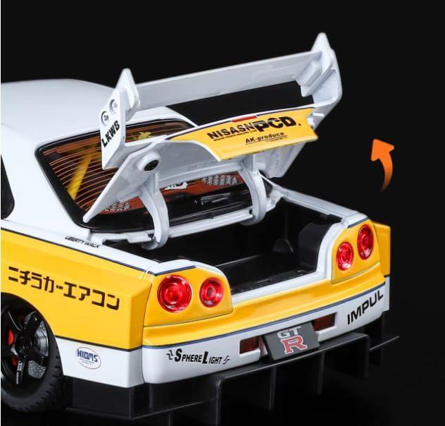 Nissan Skyline GTR R34 blanco autom vil de colecci n escala 1 24-2