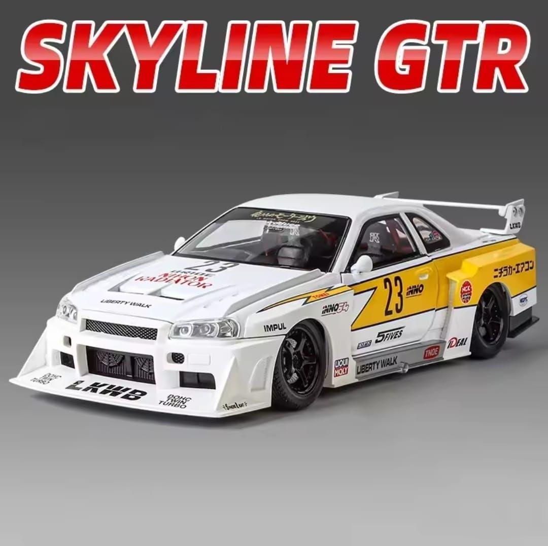 Nissan Skyline GTR R34 blanco autom vil de colecci n escala 1 24-3