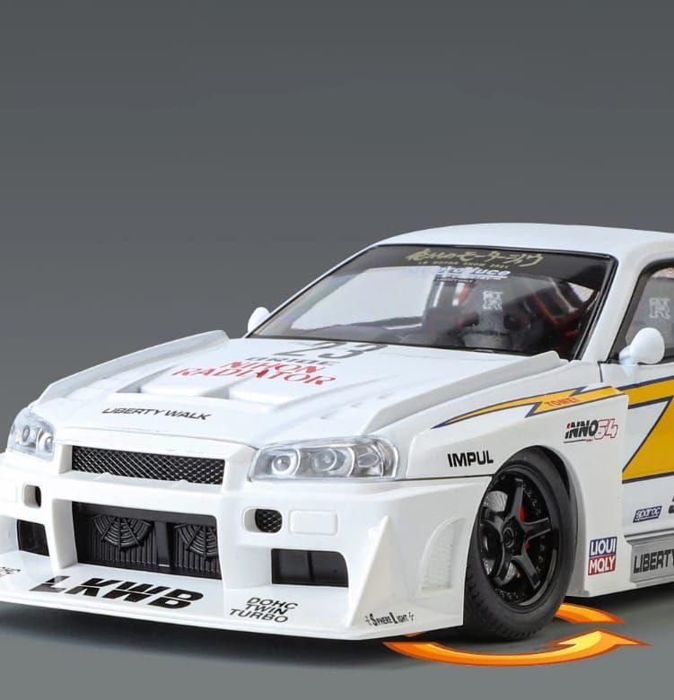 Nissan Skyline GTR R34 blanco autom vil de colecci n escala 1 24-4