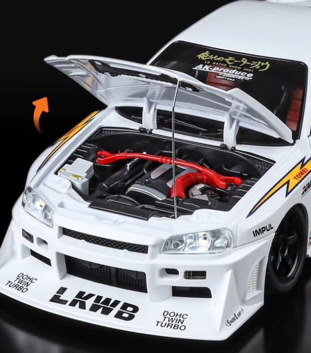 Nissan Skyline GTR R34 blanco autom vil de colecci n escala 1 24-6