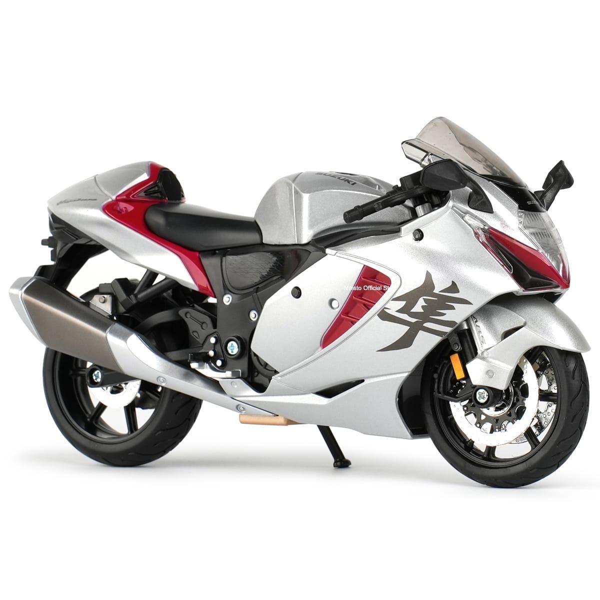 Moto Suzuki Hayabusa 2022 Escala 1:12 Color Plateado-0