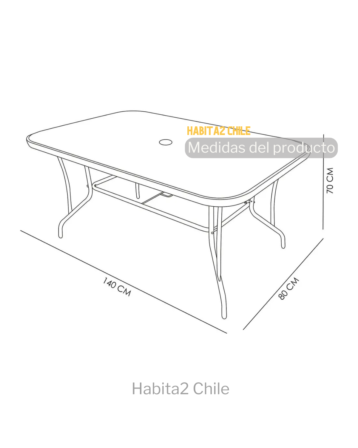 MESA RECTANGULAR DE EXTERIOR 140X80 TERRA-2