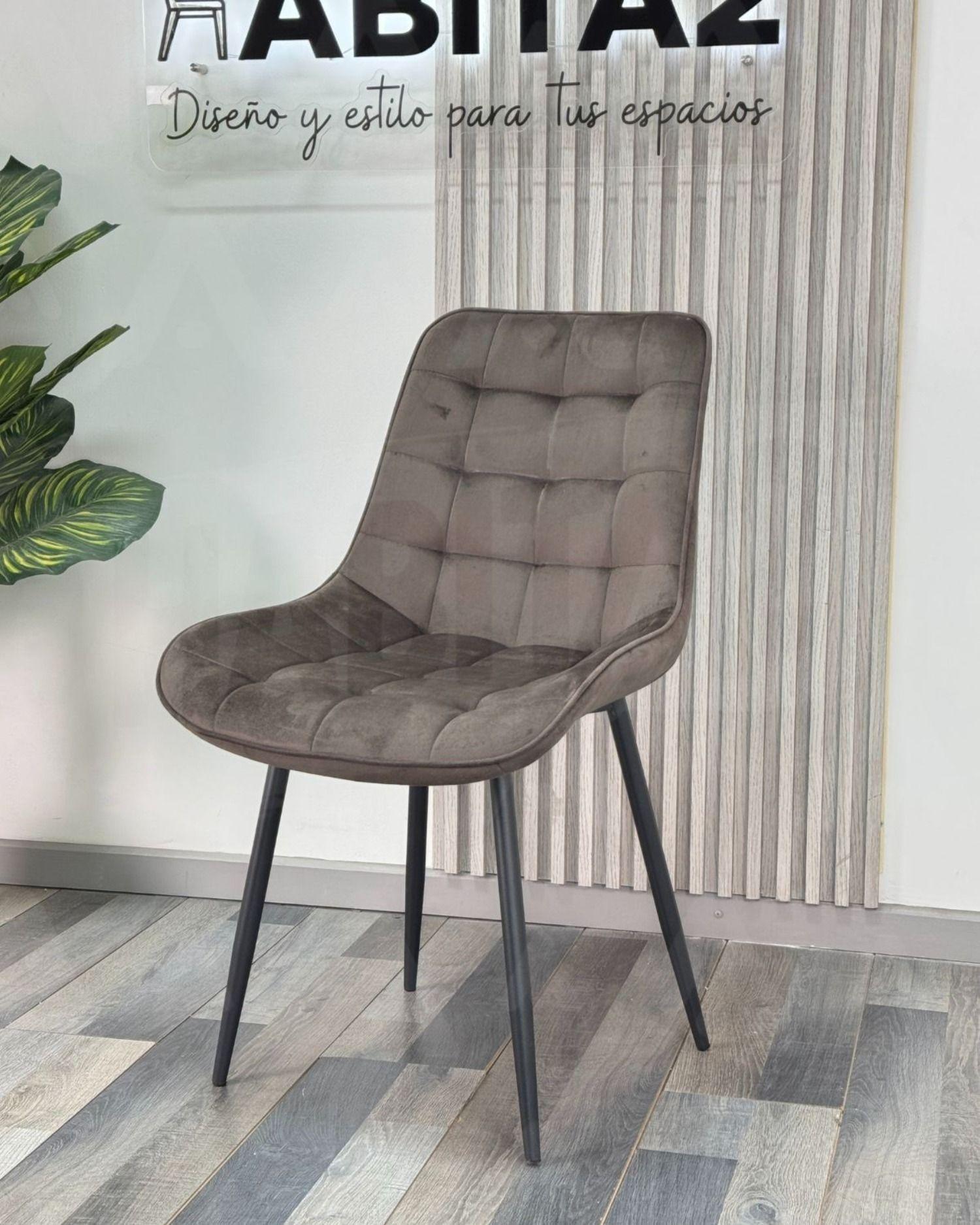 Pack 2 Sillas De Comedor Terciopelo Cuadros-2