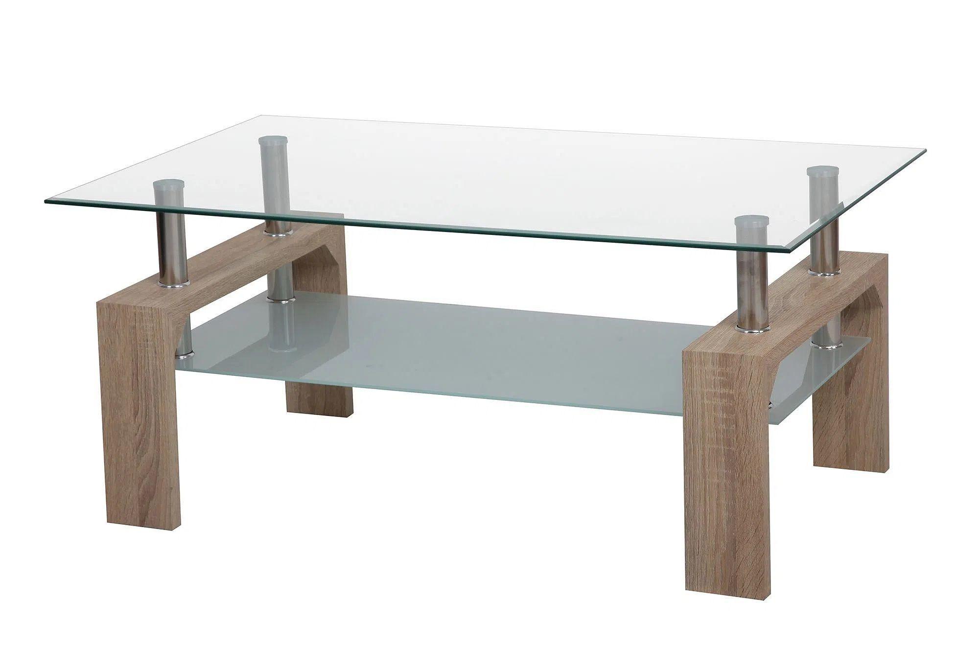 MESA LATERAL O DE CENTRO TOPE DE VIDRIO RECTANGULAR 100CM -0