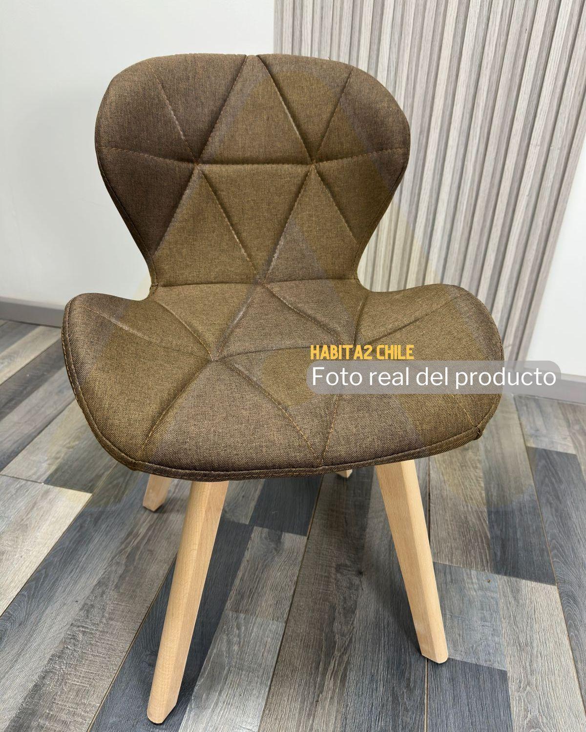 SILLA COMEDOR AVIADOR RADAR TAPIZADO EN LINO PATAS MADERA -2