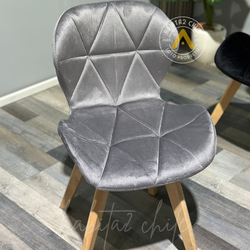 SILLA VELVET DE COMEDOR ASIENTO AVIADOR FELPA BASE MADERA-1
