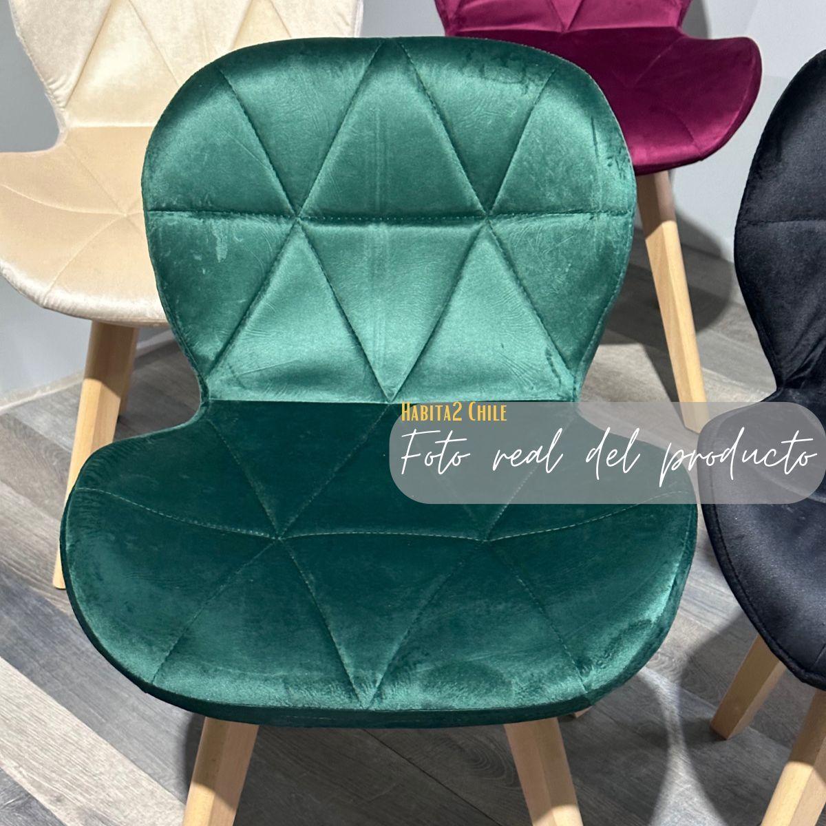 SILLA VELVET DE COMEDOR ASIENTO AVIADOR FELPA BASE MADERA-1