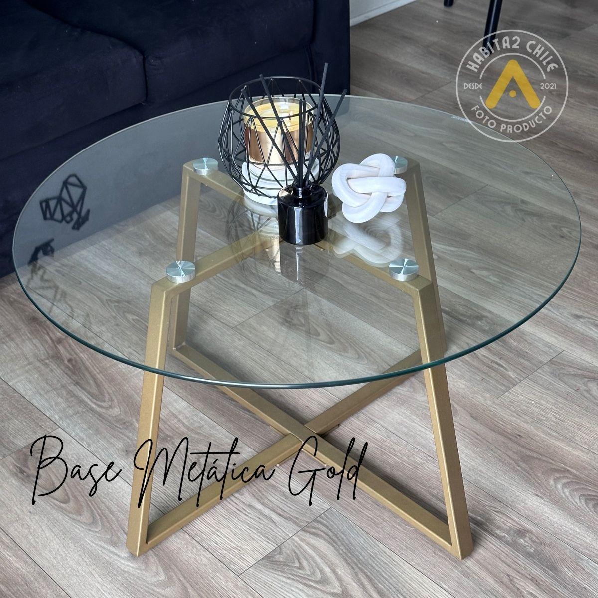 Mesa de centro gold redonda vidrio 80 cm-3