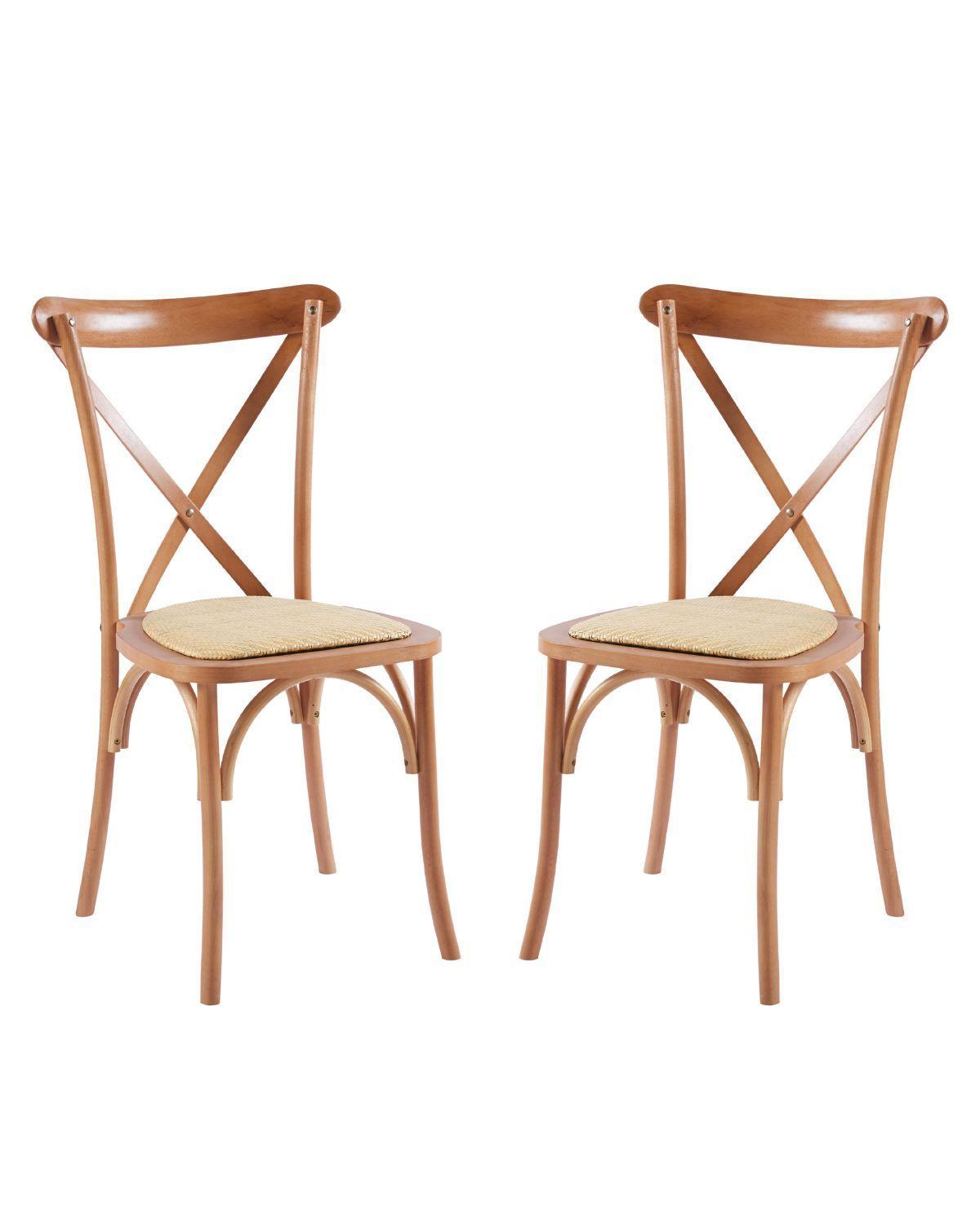 PACK 2 SILLAS MADERA COMEDOR CROSSBACK RATTAN-0