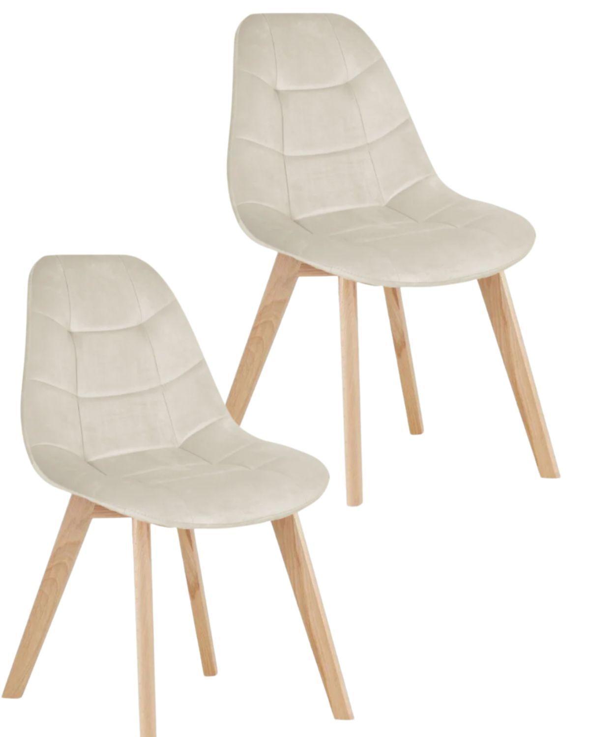 PACK 2 SILLAS PARA COMEDOR CAPITONE FELPA BASE MADERA RESISTENTE-0