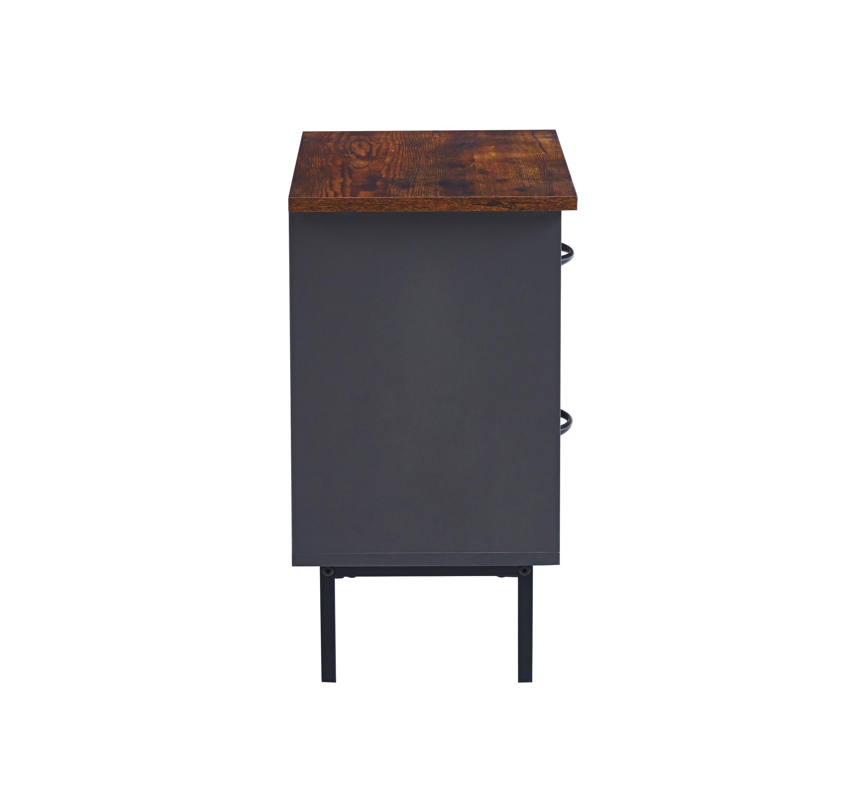VELADOR VINTAGE DISEÑO RUSTICO METALICO CUBIERTA MDF - 2 CAJONES-4