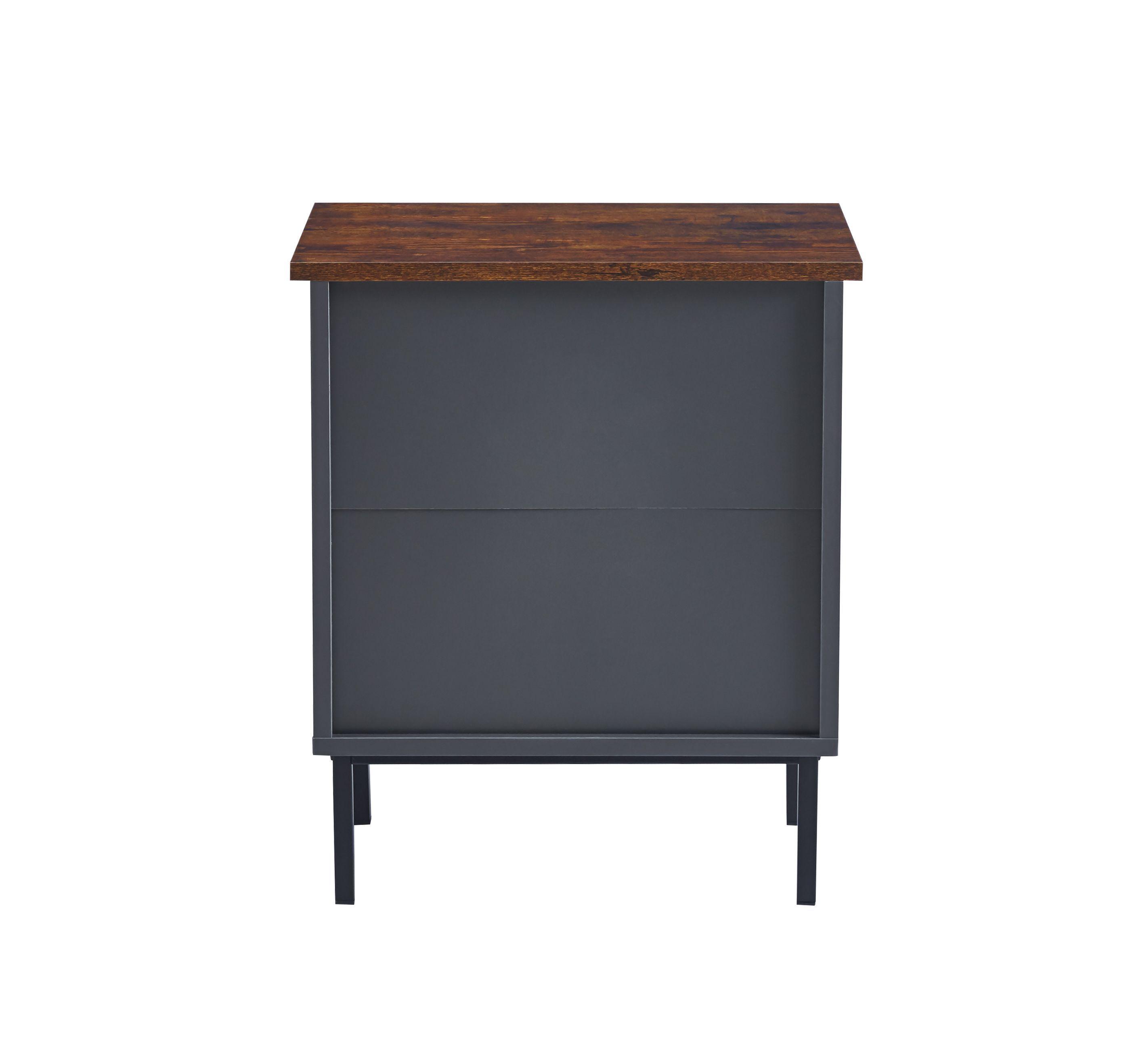VELADOR VINTAGE DISEÑO RUSTICO METALICO CUBIERTA MDF - 2 CAJONES-5