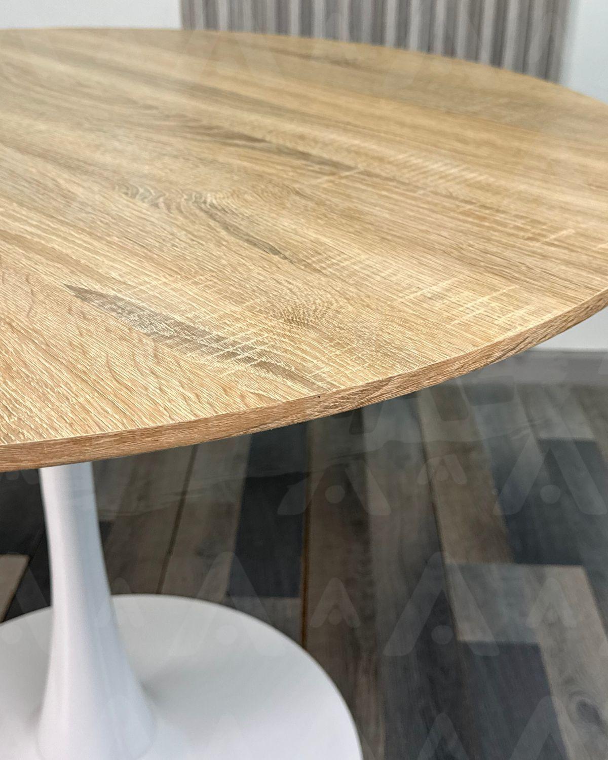 MESA TULIP 120 CM CON CUBIERTA MADERA REDONDA-3