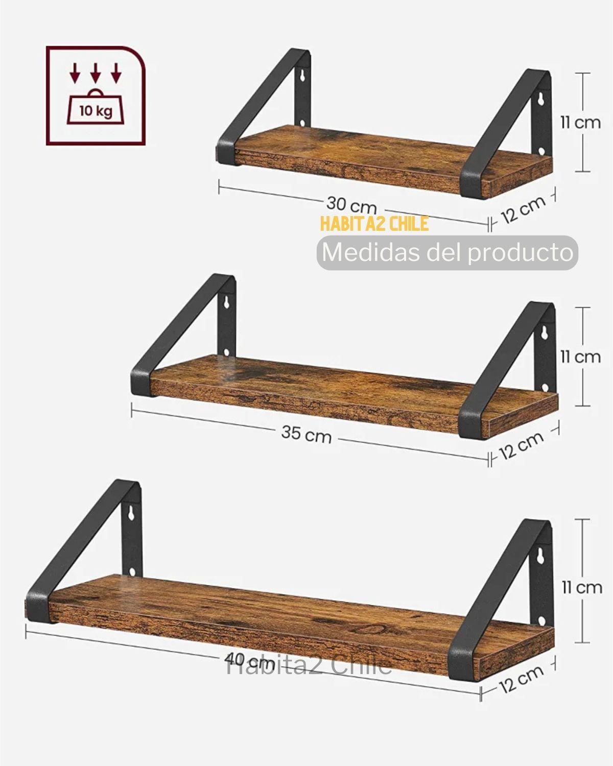 REPISAS FLOTANTES RUSTIC - 3 PIEZAS-2