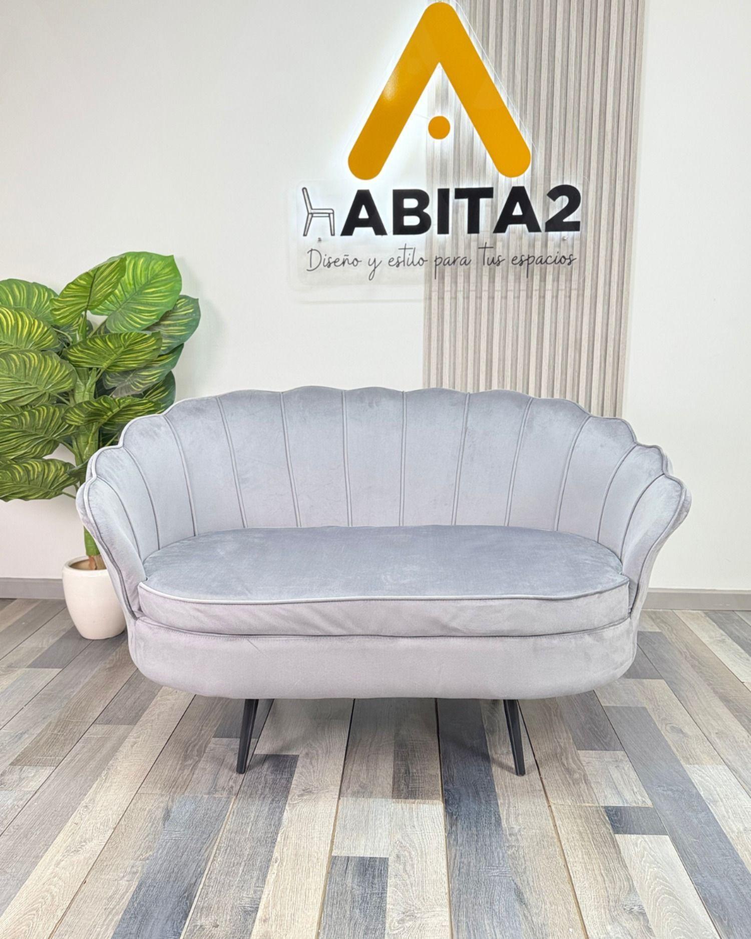 SOFA SHELL ESTRUTURA NEGRA DE TERCIOPELO 3 CUERPOS-2