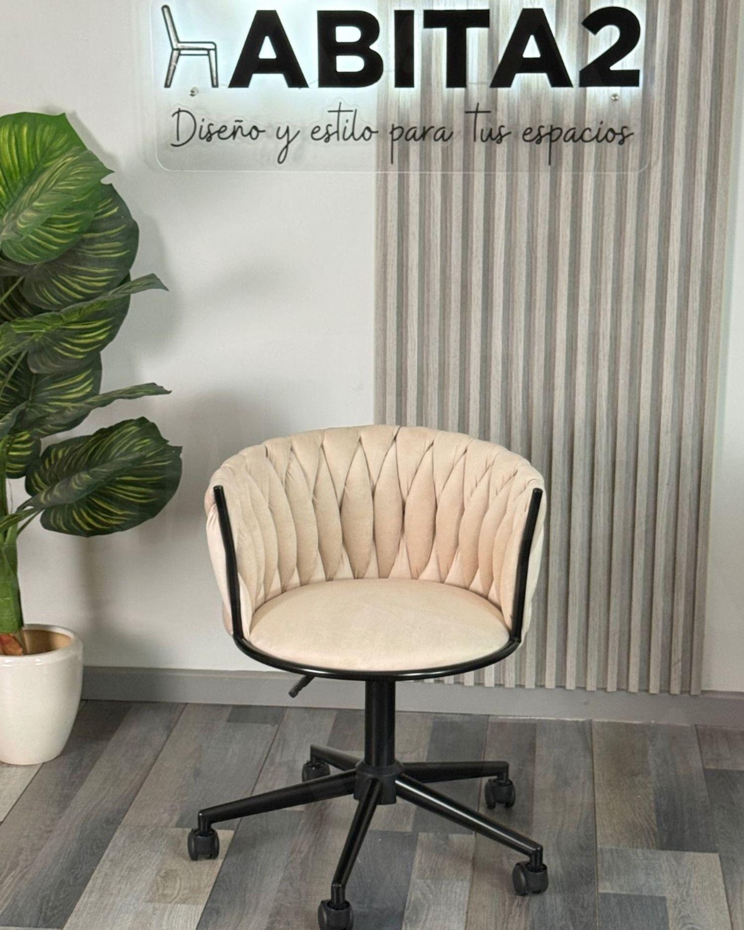 SILLA GIRATORIA TAPIZADA GALES BASE NEGRA-2